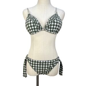 Seafolly Check Printed Bikini Green Set